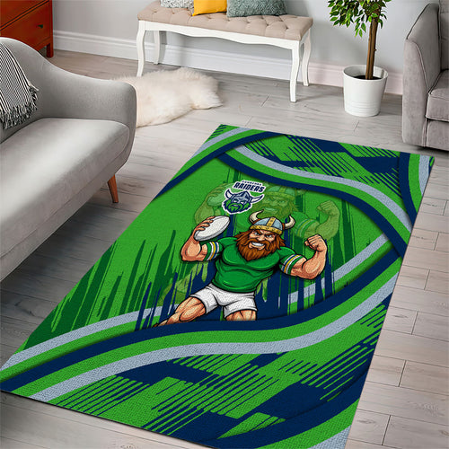 Canberra Raiders Rugby Mascot Area Rug Fierce Athlete Graphic in Sports Style