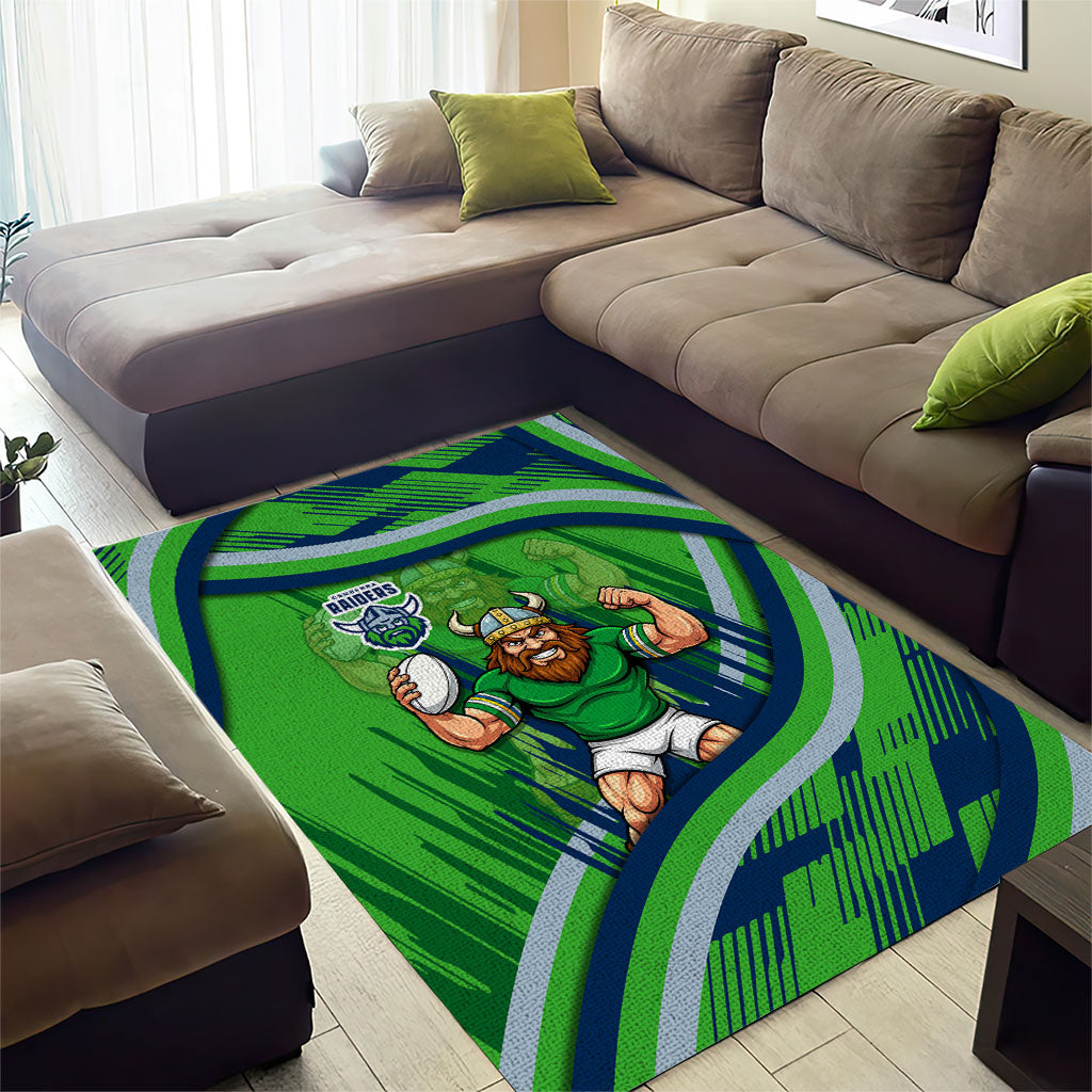 Canberra Raiders Rugby Mascot Area Rug Fierce Athlete Graphic in Sports Style