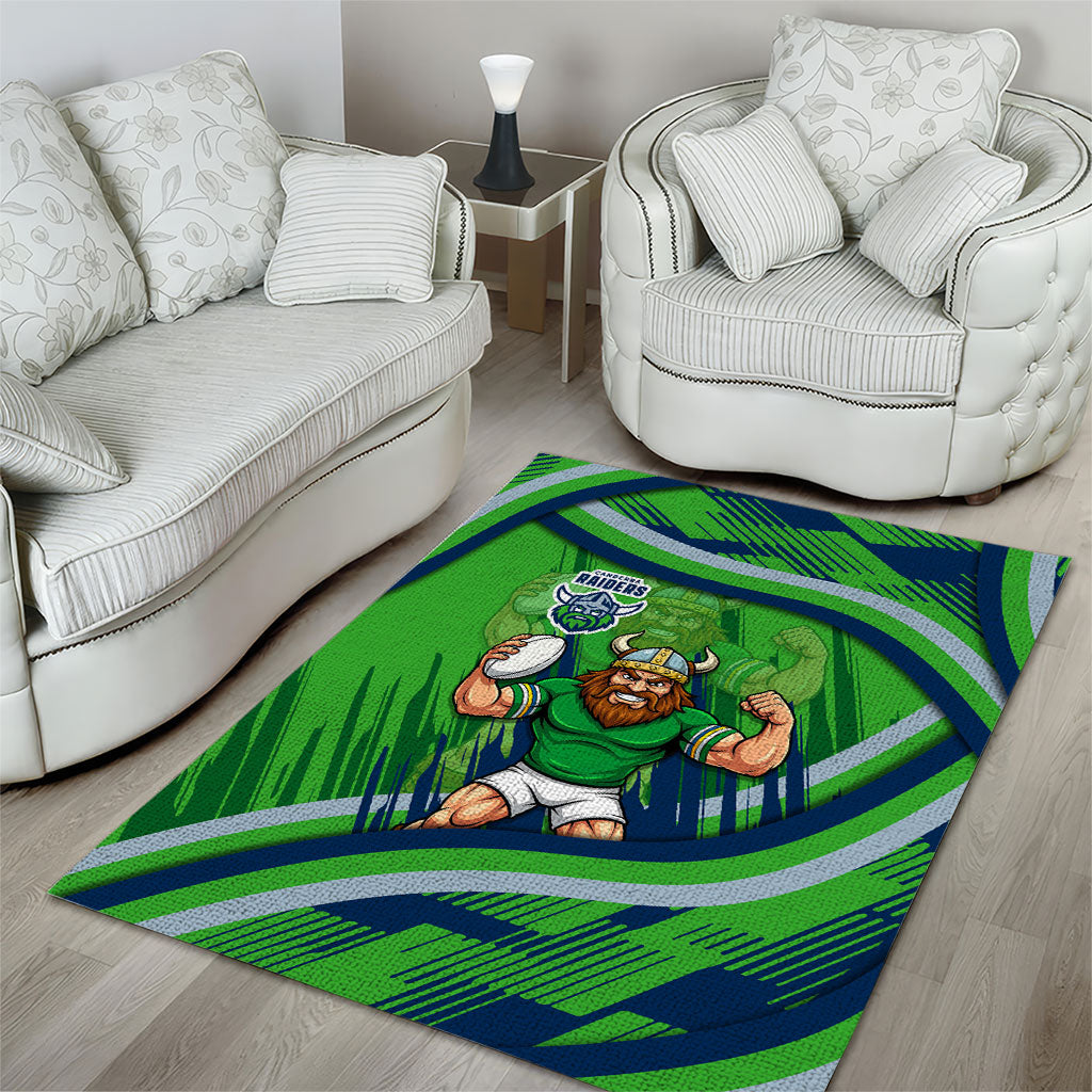 Canberra Raiders Rugby Mascot Area Rug Fierce Athlete Graphic in Sports Style