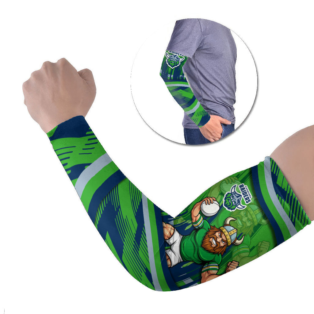 Canberra Raiders Rugby Mascot Arm Sleeves Fierce Athlete Graphic in Sports Style