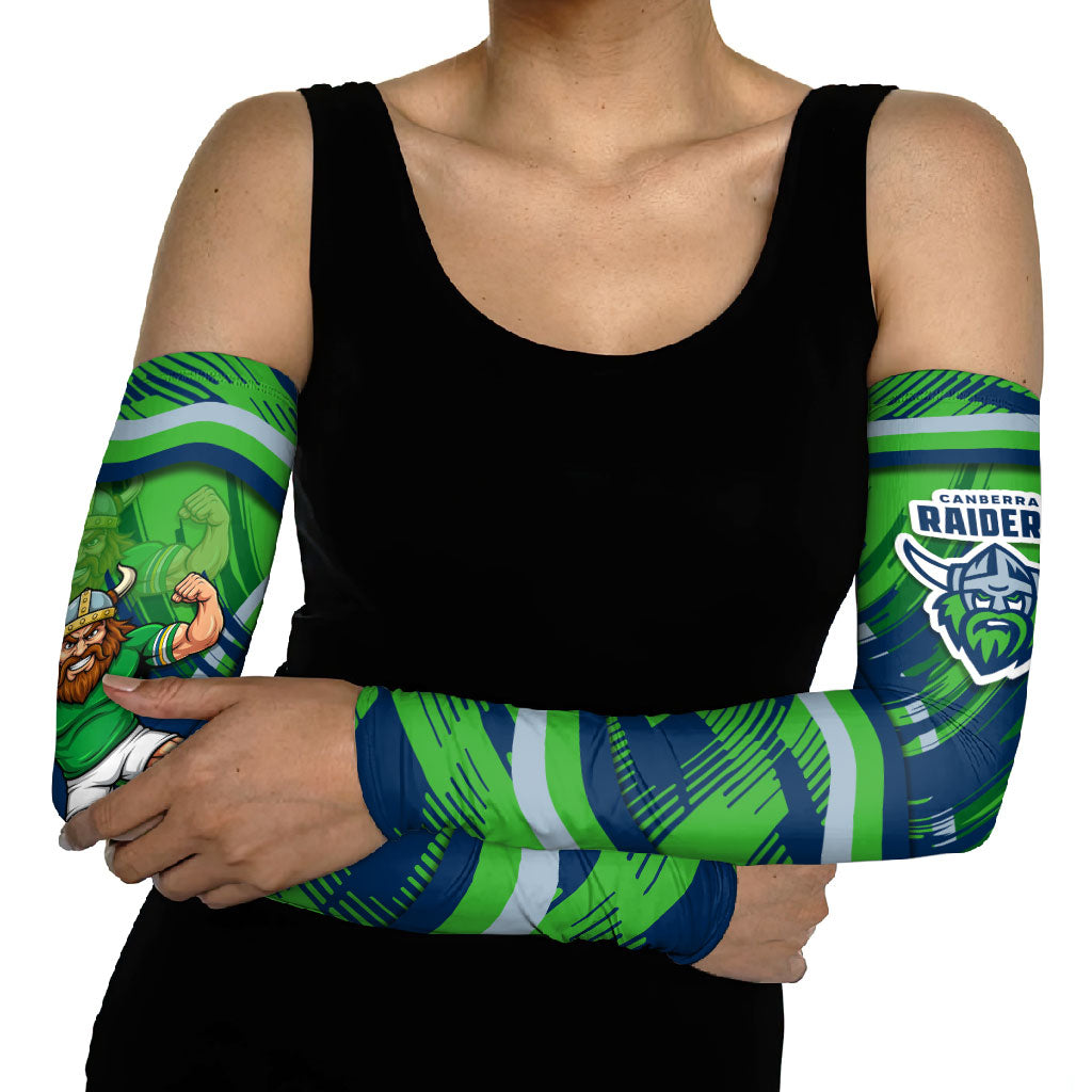 Canberra Raiders Rugby Mascot Arm Sleeves Fierce Athlete Graphic in Sports Style