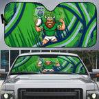 Canberra Raiders Rugby Mascot Auto Sun Shade Fierce Athlete Graphic in Sports Style