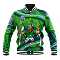 Canberra Raiders Rugby Mascot Baseball Jacket Fierce Athlete Graphic in Sports Style