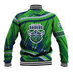 Canberra Raiders Rugby Mascot Baseball Jacket Fierce Athlete Graphic in Sports Style