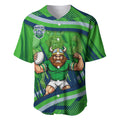 Canberra Raiders Rugby Mascot Baseball Jersey Fierce Athlete Graphic in Sports Style