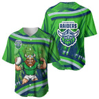 Canberra Raiders Rugby Mascot Baseball Jersey Fierce Athlete Graphic in Sports Style