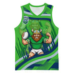 Canberra Raiders Rugby Mascot Basketball Jersey Fierce Athlete Graphic in Sports Style