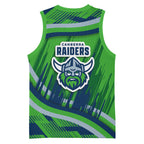 Canberra Raiders Rugby Mascot Basketball Jersey Fierce Athlete Graphic in Sports Style