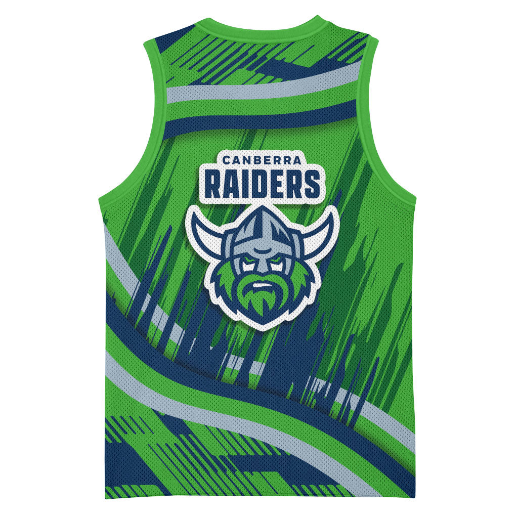 Canberra Raiders Rugby Mascot Basketball Jersey Fierce Athlete Graphic in Sports Style