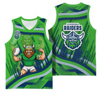 Canberra Raiders Rugby Mascot Basketball Jersey Fierce Athlete Graphic in Sports Style