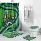 Canberra Raiders Rugby Mascot Bathroom Set Fierce Athlete Graphic in Sports Style