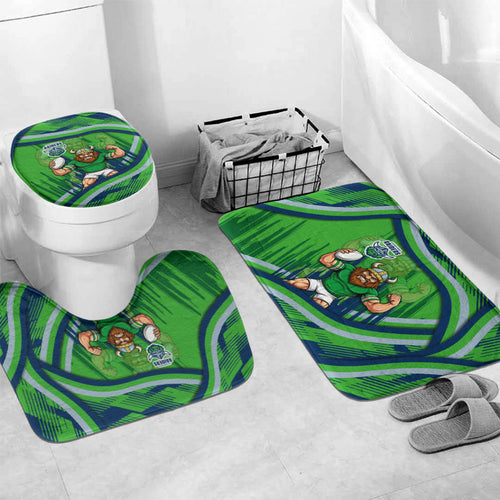 Canberra Raiders Rugby Mascot Bathroom Set Fierce Athlete Graphic in Sports Style