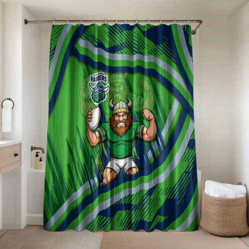 Canberra Raiders Rugby Mascot Bathroom Set Fierce Athlete Graphic in Sports Style