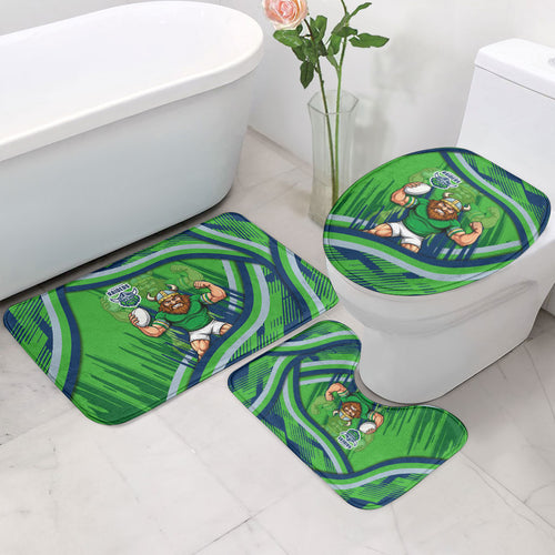 Canberra Raiders Rugby Mascot Bathroom Set Fierce Athlete Graphic in Sports Style