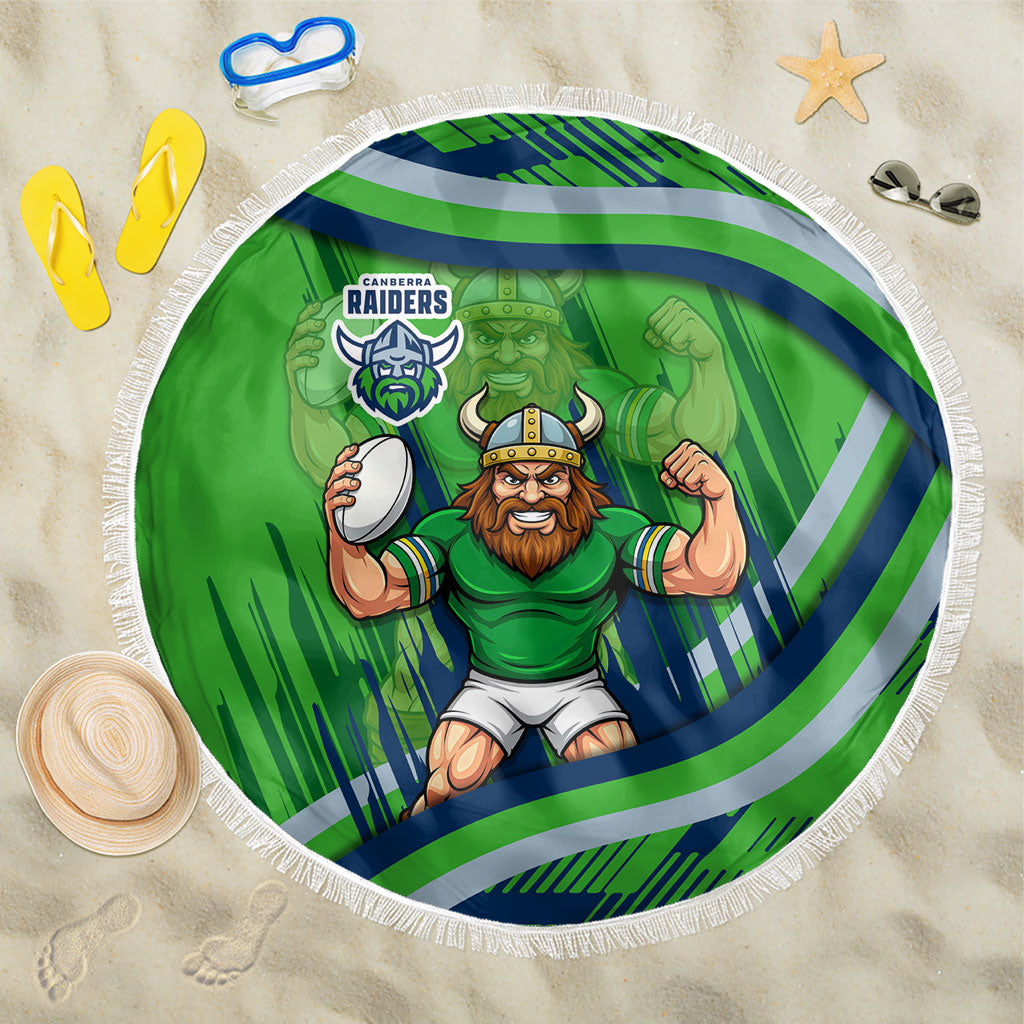 Canberra Raiders Rugby Mascot Beach Blanket Fierce Athlete Graphic in Sports Style