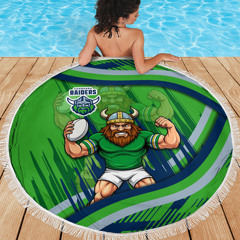 Canberra Raiders Rugby Mascot Beach Blanket Fierce Athlete Graphic in Sports Style