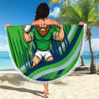 Canberra Raiders Rugby Mascot Beach Blanket Fierce Athlete Graphic in Sports Style