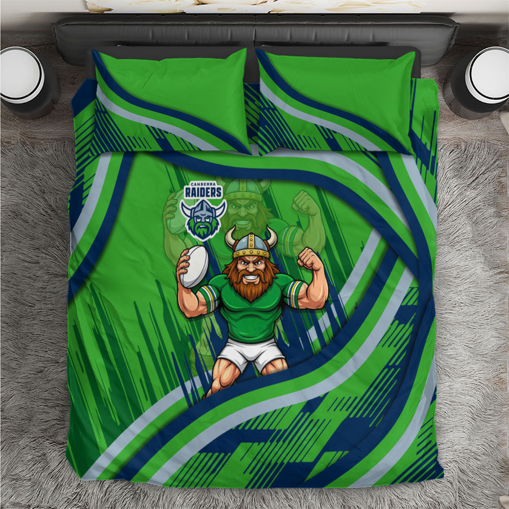 Canberra Raiders Rugby Mascot Bedding Set Fierce Athlete Graphic in Sports Style