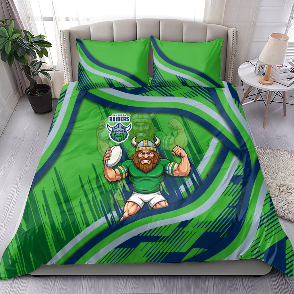 Canberra Raiders Rugby Mascot Bedding Set Fierce Athlete Graphic in Sports Style