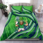 Canberra Raiders Rugby Mascot Bedding Set Fierce Athlete Graphic in Sports Style