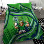 Canberra Raiders Rugby Mascot Bedding Set Fierce Athlete Graphic in Sports Style