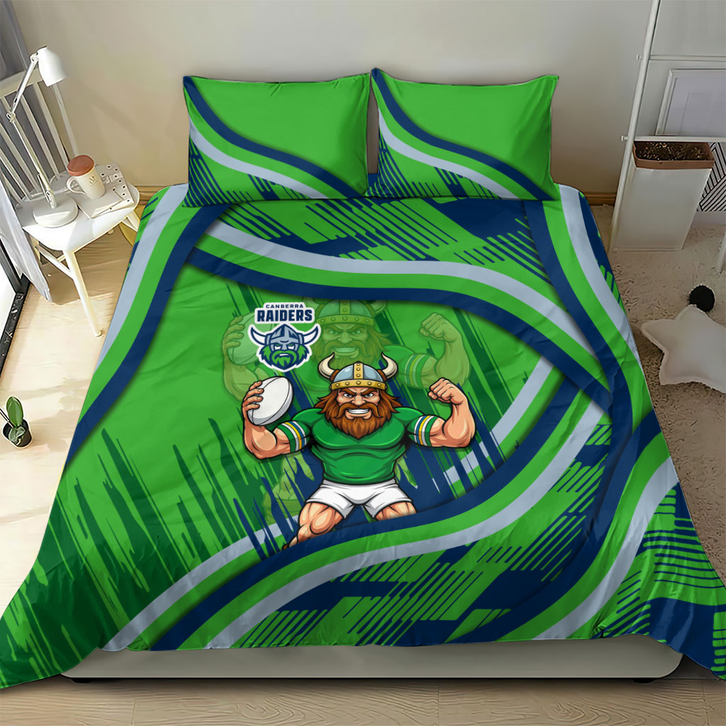 Canberra Raiders Rugby Mascot Bedding Set Fierce Athlete Graphic in Sports Style