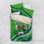 Canberra Raiders Rugby Mascot Bedding Set Fierce Athlete Graphic in Sports Style