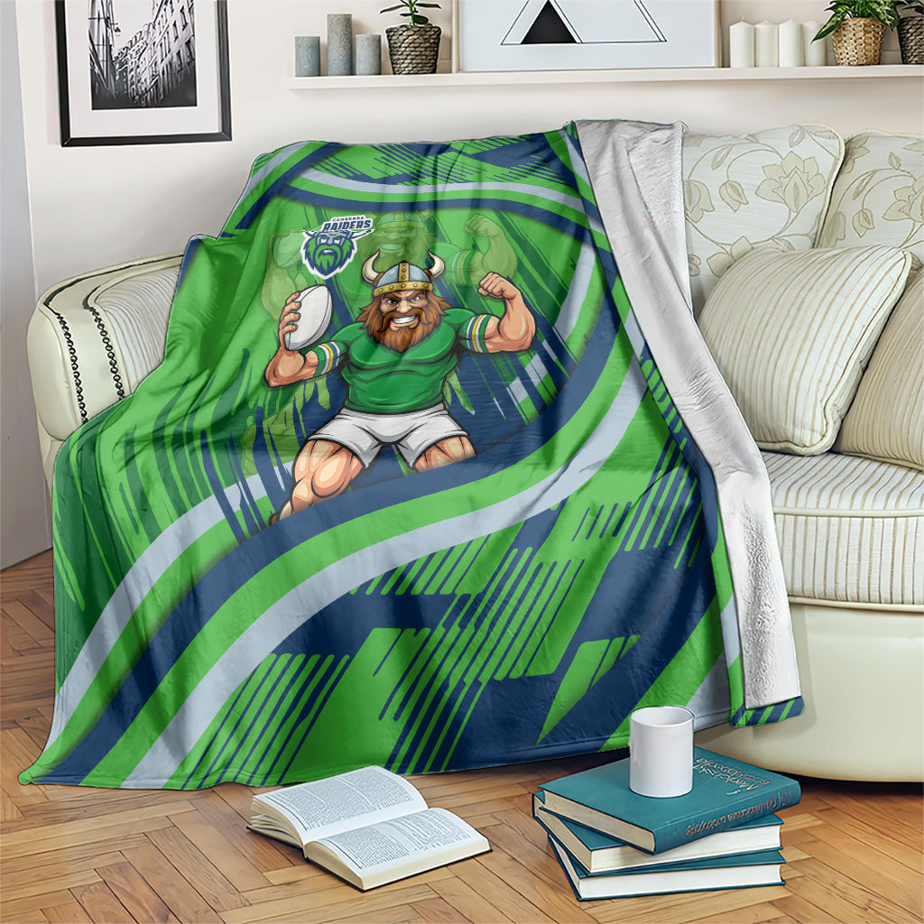 Canberra Raiders Rugby Mascot Blanket Fierce Athlete Graphic in Sports Style