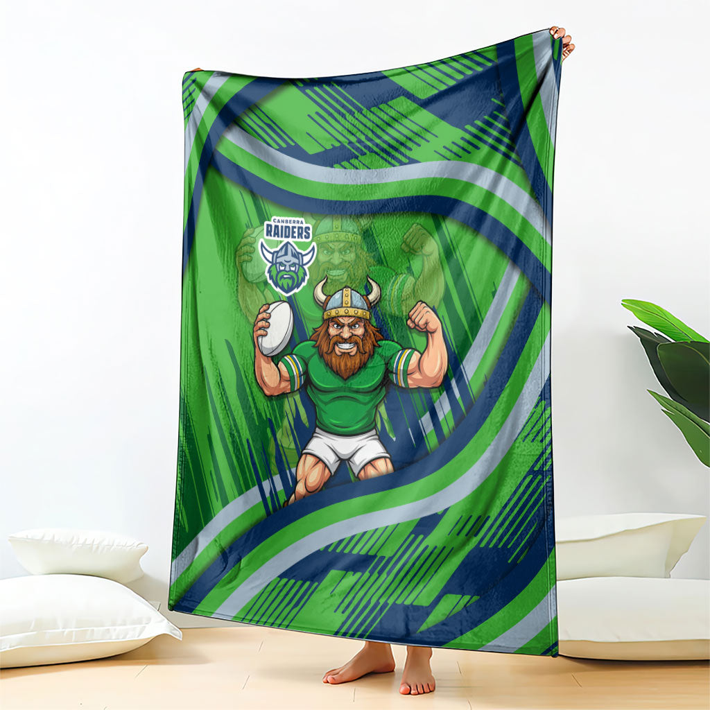 Canberra Raiders Rugby Mascot Blanket Fierce Athlete Graphic in Sports Style