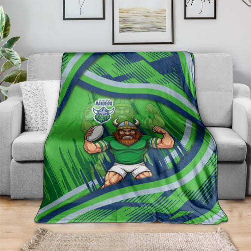 Canberra Raiders Rugby Mascot Blanket Fierce Athlete Graphic in Sports Style