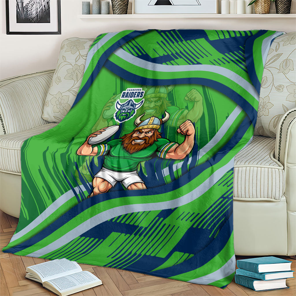 Canberra Raiders Rugby Mascot Blanket Fierce Athlete Graphic in Sports Style