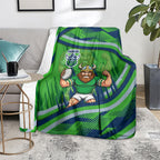 Canberra Raiders Rugby Mascot Blanket Fierce Athlete Graphic in Sports Style