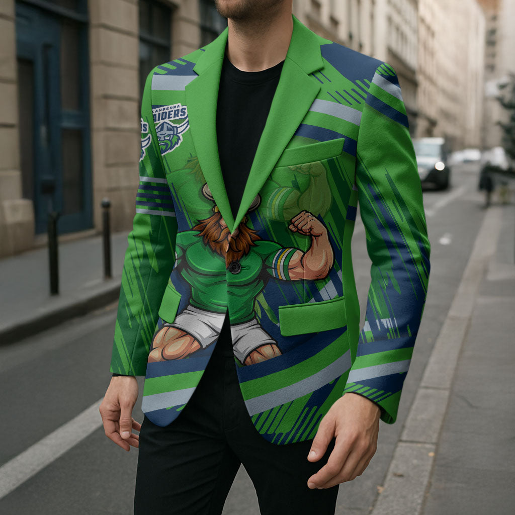 Canberra Raiders Rugby Mascot Blazer Fierce Athlete Graphic in Sports Style