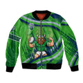 Canberra Raiders Rugby Mascot Bomber Jacket Fierce Athlete Graphic in Sports Style