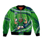 Canberra Raiders Rugby Mascot Bomber Jacket Fierce Athlete Graphic in Sports Style