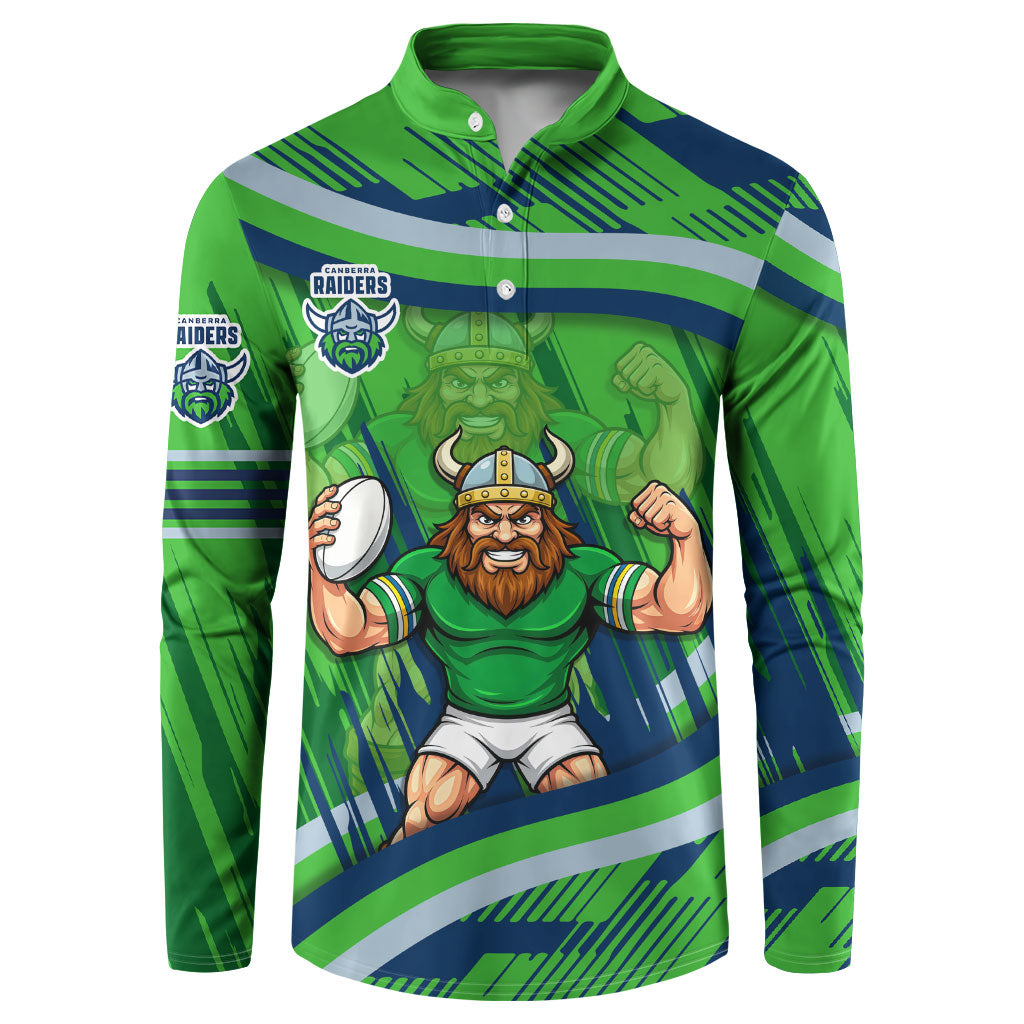Canberra Raiders Rugby Mascot Button Sweatshirt Fierce Athlete Graphic in Sports Style