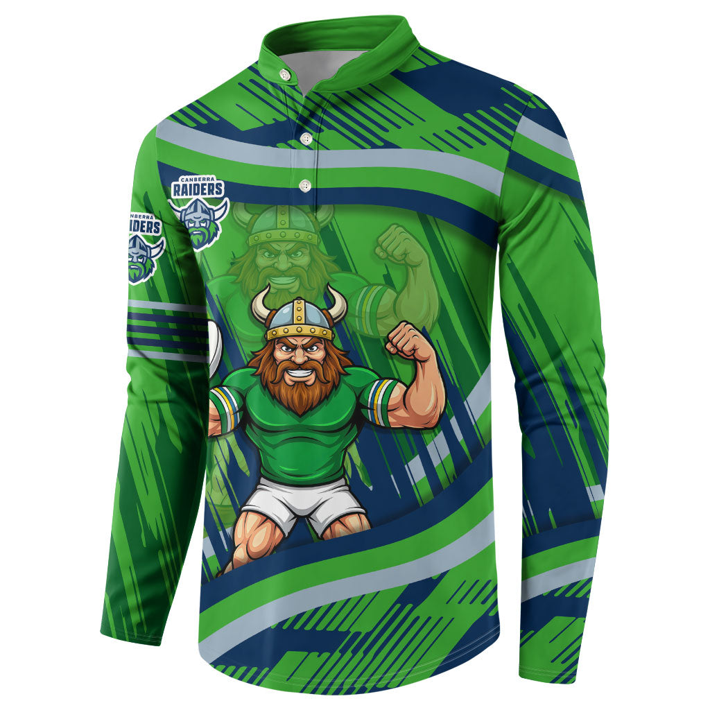 Canberra Raiders Rugby Mascot Button Sweatshirt Fierce Athlete Graphic in Sports Style
