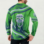 Canberra Raiders Rugby Mascot Button Sweatshirt Fierce Athlete Graphic in Sports Style