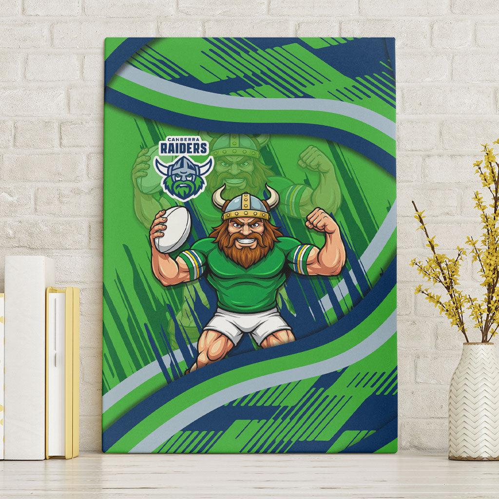 Canberra Raiders Rugby Mascot Canvas Wall Art Fierce Athlete Graphic in Sports Style
