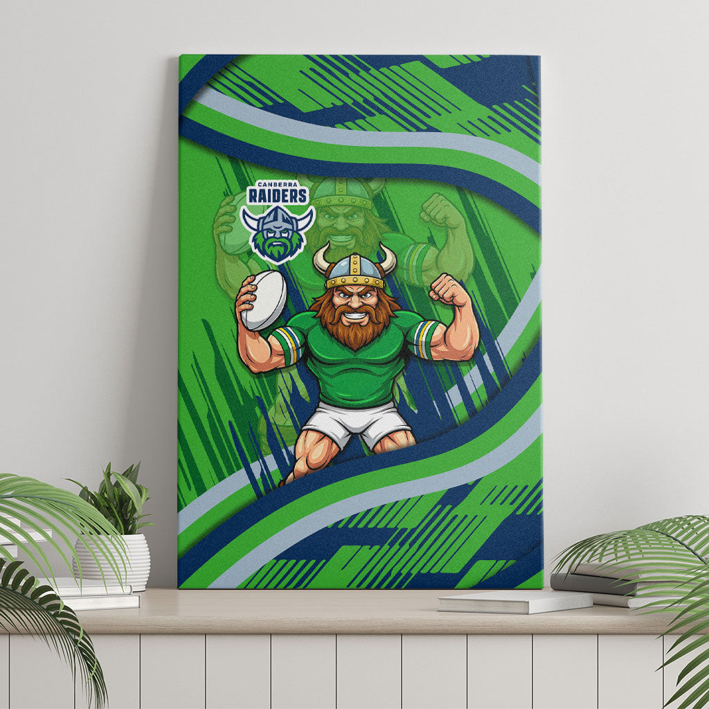 Canberra Raiders Rugby Mascot Canvas Wall Art Fierce Athlete Graphic in Sports Style