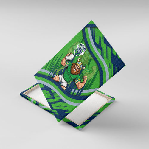 Canberra Raiders Rugby Mascot Canvas Wall Art Fierce Athlete Graphic in Sports Style