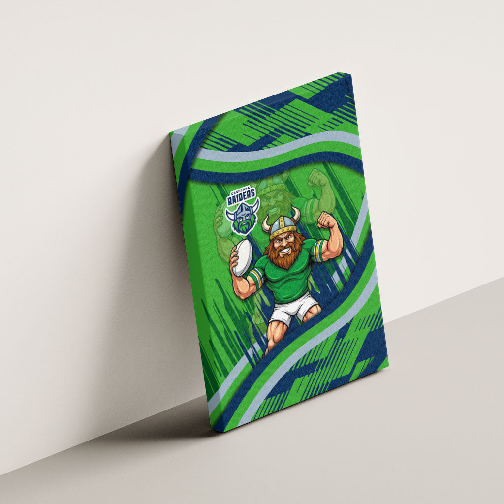 Canberra Raiders Rugby Mascot Canvas Wall Art Fierce Athlete Graphic in Sports Style