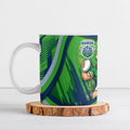 Canberra Raiders Rugby Mascot Ceramic Mug Fierce Athlete Graphic in Sports Style