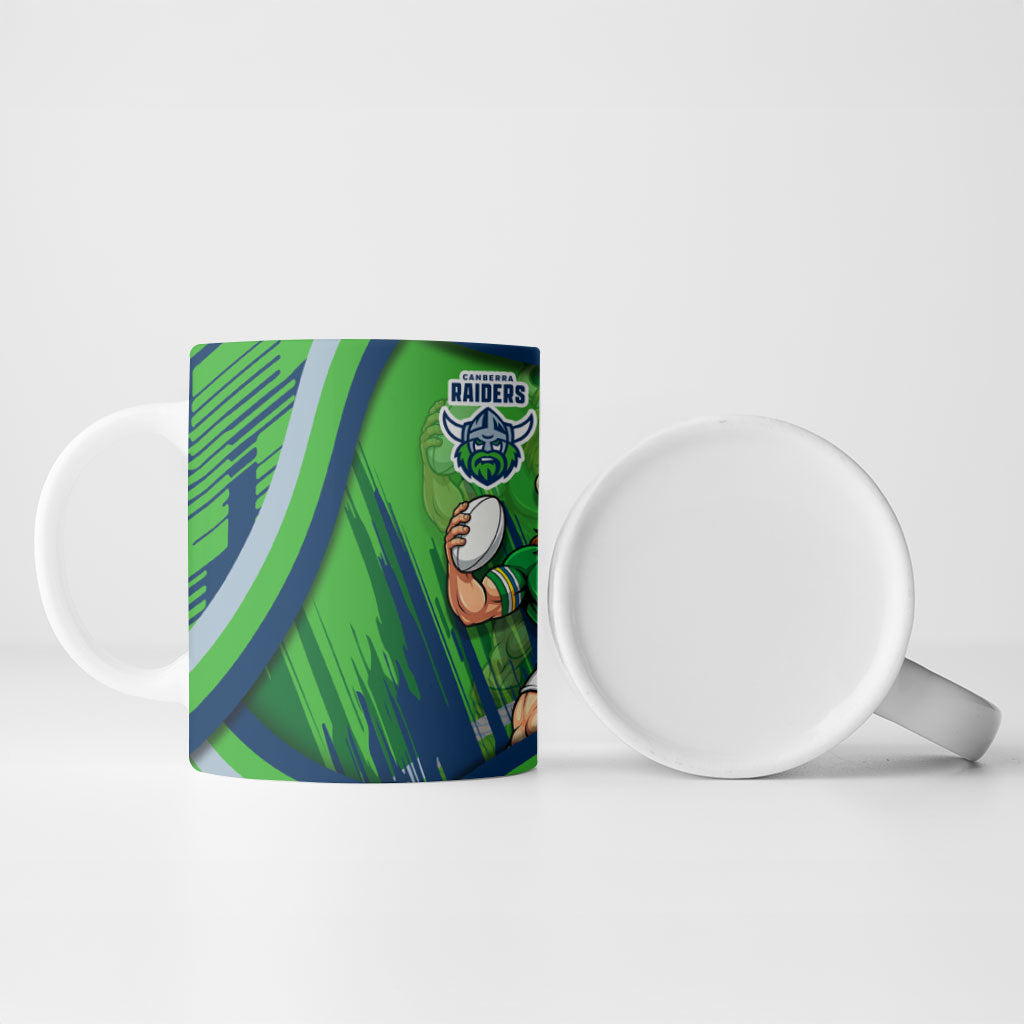 Canberra Raiders Rugby Mascot Ceramic Mug Fierce Athlete Graphic in Sports Style