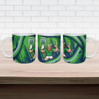 Canberra Raiders Rugby Mascot Ceramic Mug Fierce Athlete Graphic in Sports Style