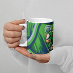 Canberra Raiders Rugby Mascot Ceramic Mug Fierce Athlete Graphic in Sports Style