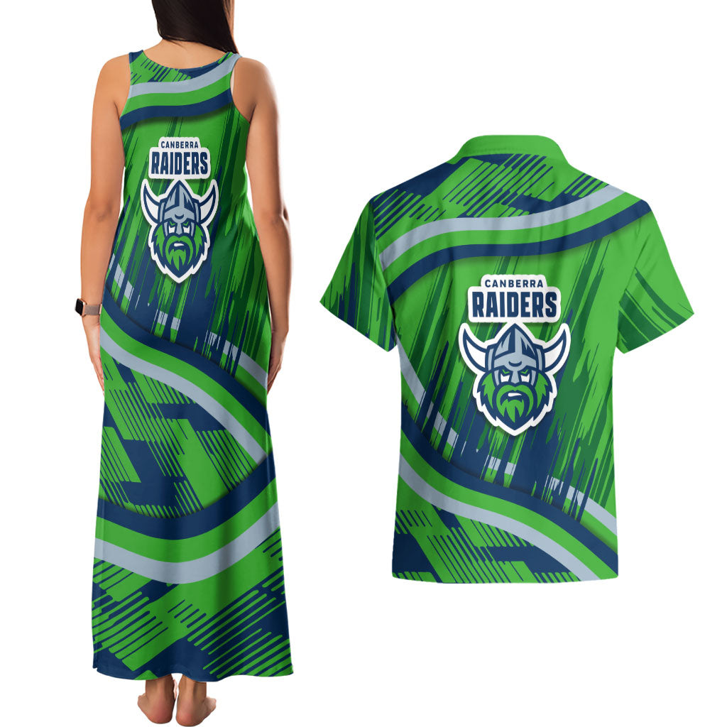Canberra Raiders Rugby Mascot Couples Matching Tank Maxi Dress and Hawaiian Shirt Fierce Athlete Graphic in Sports Style