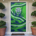 Canberra Raiders Rugby Mascot Door Cover Fierce Athlete Graphic in Sports Style