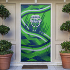Canberra Raiders Rugby Mascot Door Cover Fierce Athlete Graphic in Sports Style
