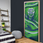 Canberra Raiders Rugby Mascot Door Cover Fierce Athlete Graphic in Sports Style
